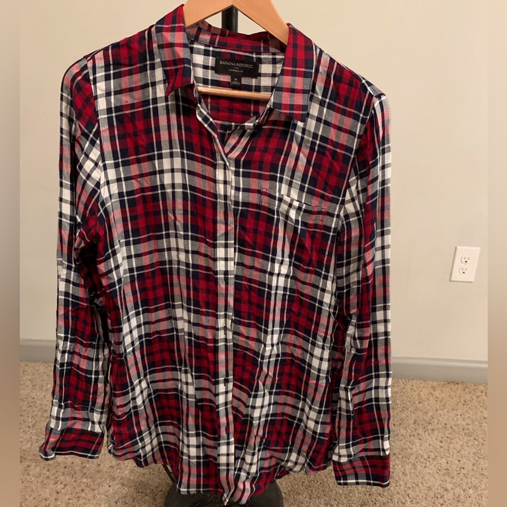 Banana Republic Flannel Boyfriend Fit Shirt